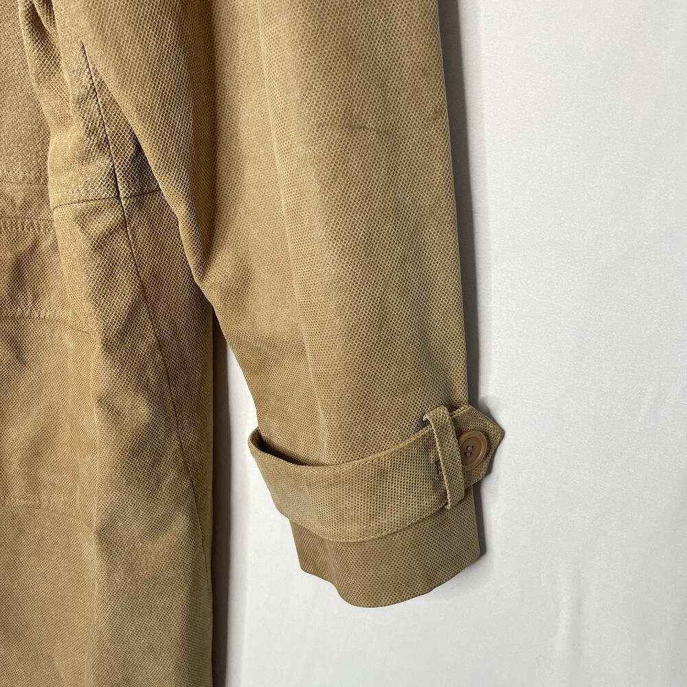 Newport News Easy Style Leather Car Coat Womens XL Camel Tan Textured Y2K - Picture 10 of 12